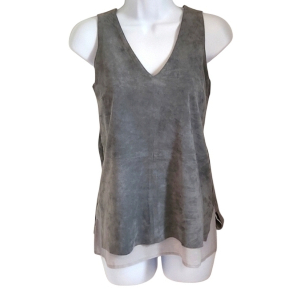 Ecru Suede Tank Top